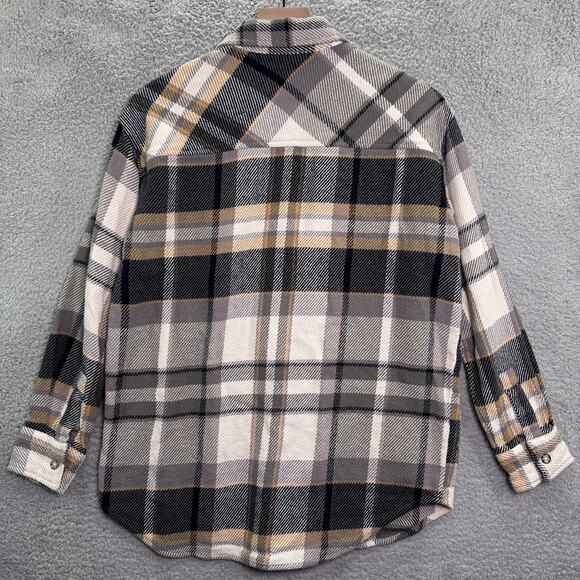Natural Reflection Shirt Womens Small Plaid Flannel Button Up Oversized Casual - Picture 6 of 8